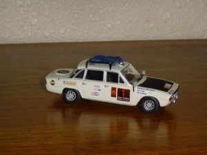 Model of Triumph 2.5PI car number 1 from the 1970 World Cup Rally