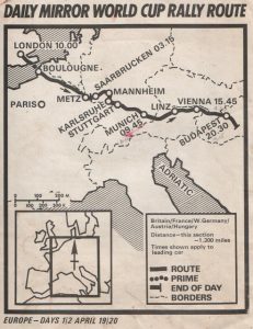 Europe WCR70 day 1/2 route card