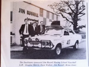 Duckhams sponsored Jim Russell Racing School Vauxhall Ventora Left to right Douglas Morris, Jim Russell, Brian Jones