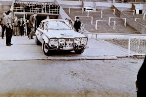 Ford Escort car 103 reg number FEV 4H in the 1970 World Cup Rally