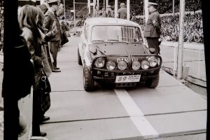 Mini Cooper S car 89 at the start of the 1970 World Cup Rally